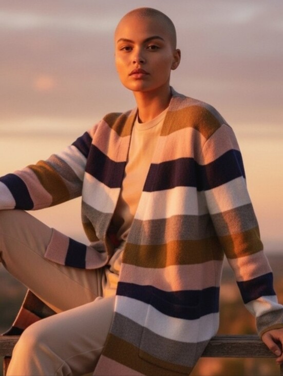 Madewell Sweaters - Madewell Kent Bengali IndigoStripe Wool Blend OpenCardigan, Size XL